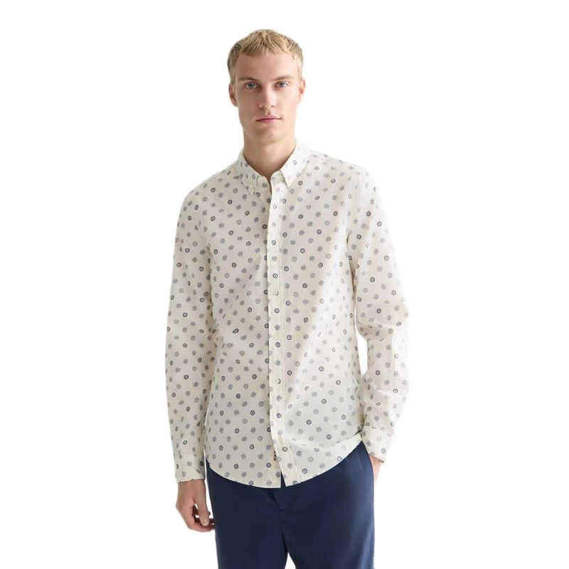 SCOTCH & SODA Men's All Over Print Slim-Fit Shirt, Foulard Eggnog 100, M