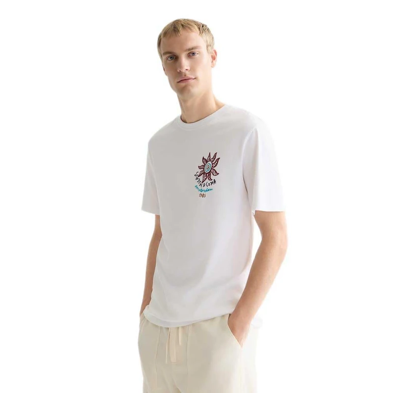 SCOTCH & SODA Front Back Artwork T-Shirt Bright White - Image 1