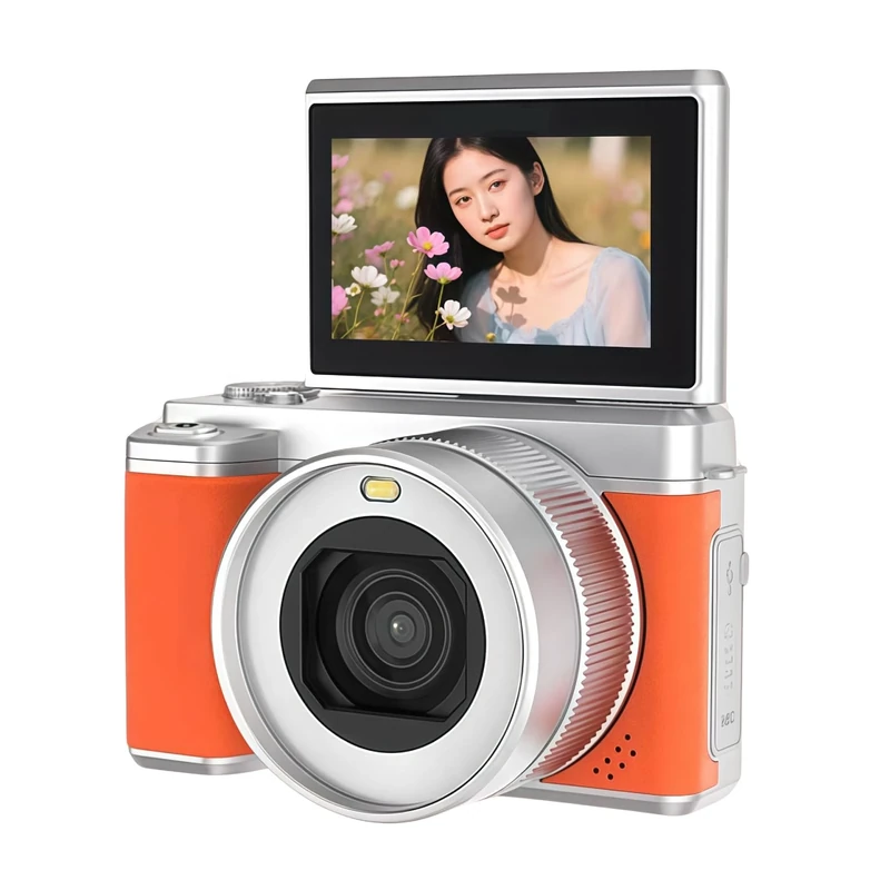 Sxhlseller 5K Digital Cameras for Photography, 80MP HD Dual Lens Digital Camera with Flip Screen, 8X Zoom Autofocus WiFi Video Vlogging Camara for YouTube Travel (Brown)