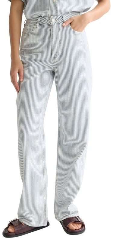 Scotch & Soda Women's Ripple Straight Jeans, Indigo Stripe V904, 25W x 30L