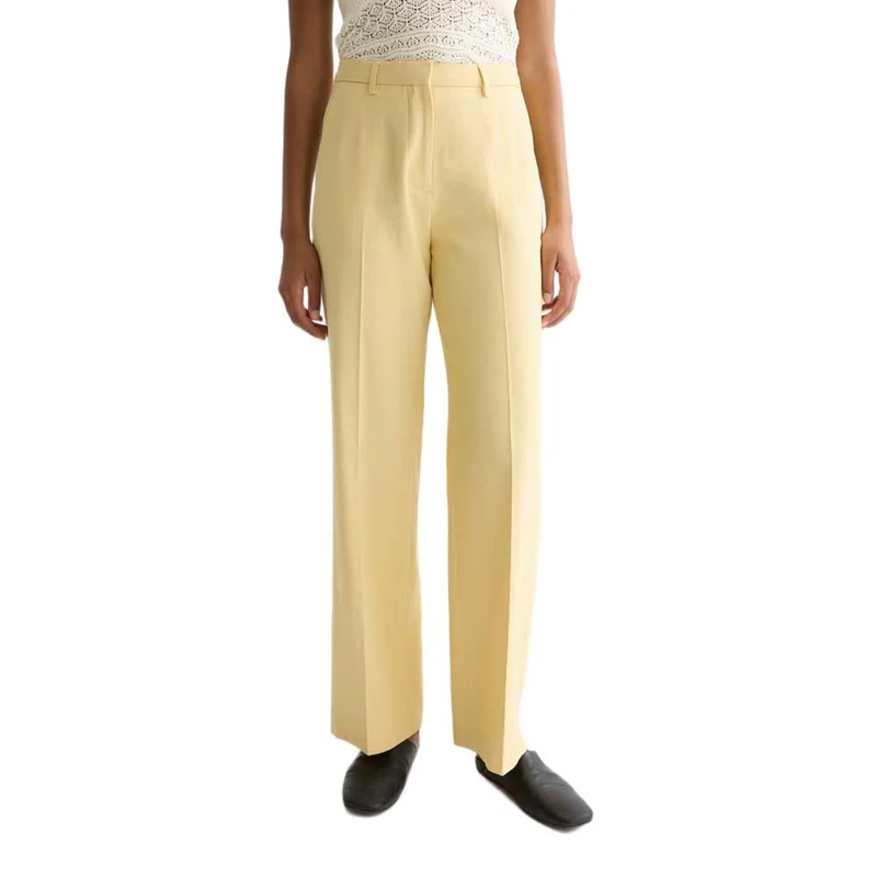 Scotch & Soda Women's High-Rise Wide-Leg Pants Loose-Fit Casual, Parsnip U742, 27W x 32L