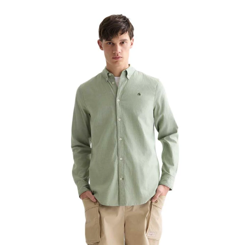 SCOTCH & SODA Mens Oxford Shirt, Garden Green 300, XL UK