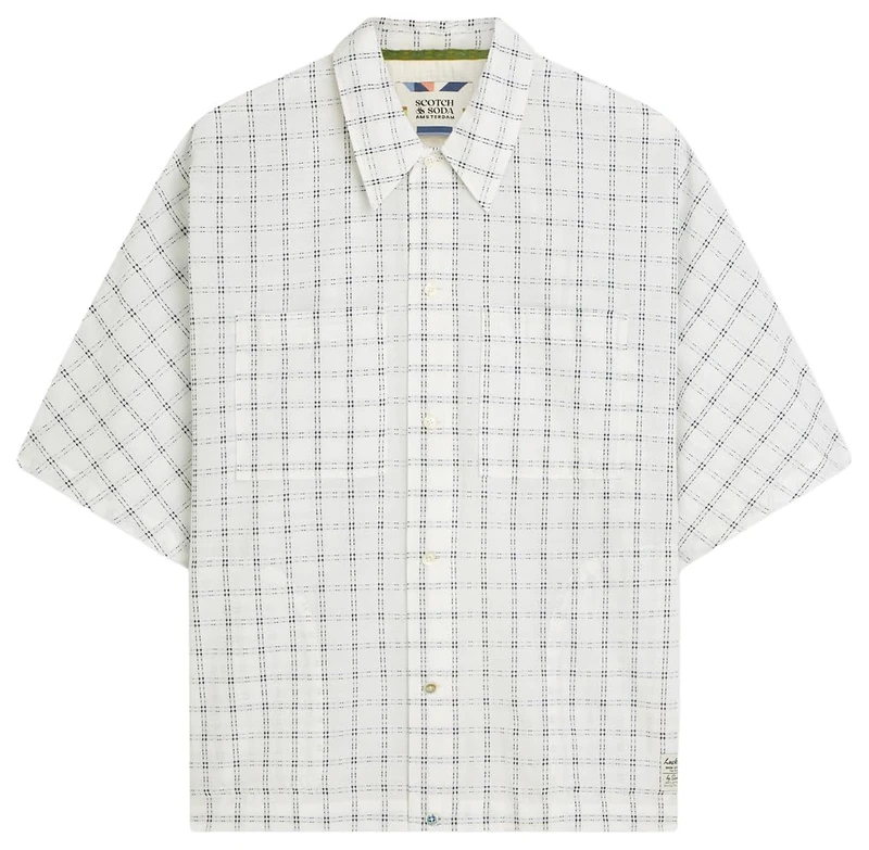 SCOTCH & SODA Men's Relaxed-Fit Ss Shirt, Bright White 101, L