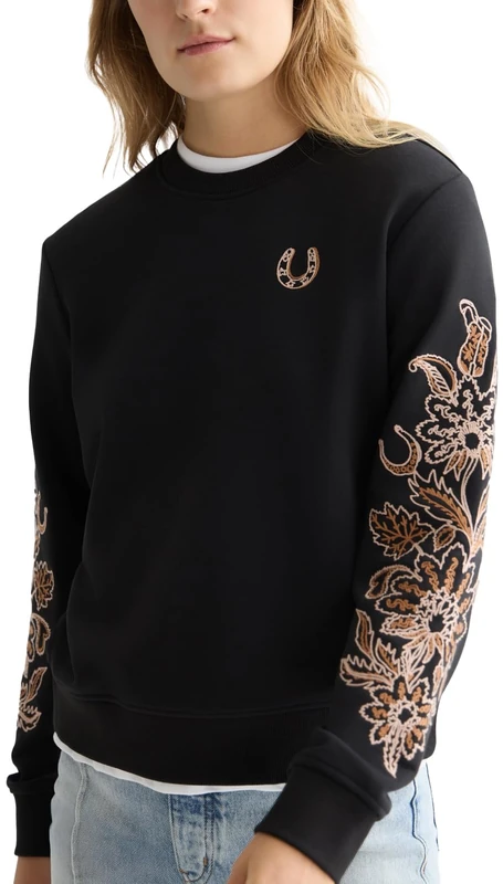 Scotch & Soda Women's Artwork Loose-Fit Sweatshirt, Meteorite U014, XS