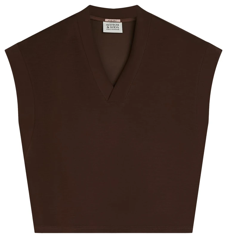 Scotch & Soda Women's Modal V-Neck Sweatshirt, Hot Fudge U223, L