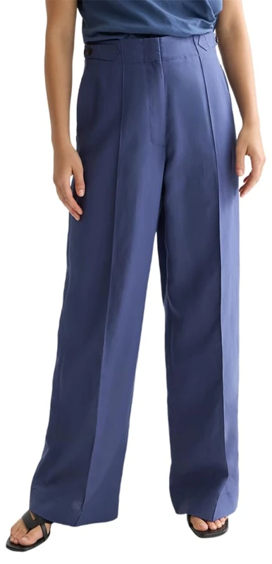 Scotch & Soda Women's High-Rise Wide-Leg Pants Loose-Fit Casual, Oceana V479, 31W x 32L
