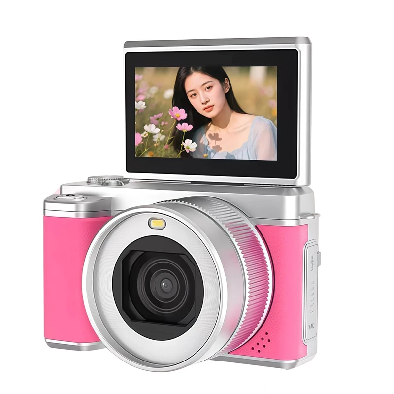Sxhlseller 5K Digital Cameras for Photography, 80MP HD Dual Lens Digital Camera with Flip Screen, 8X Zoom Autofocus WiFi Video Vlogging Camara for YouTube Travel (ROSE)