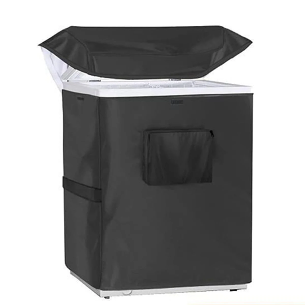 Outdoor Freezer Covers Waterproof Refrigerator Cover,Outdoor or Indoor Fridge Freezer Refrigerator Dust Cover 420D Oxford Cloth for Open, Zipper Pocket, Strap (102 * 64 * 89cm)