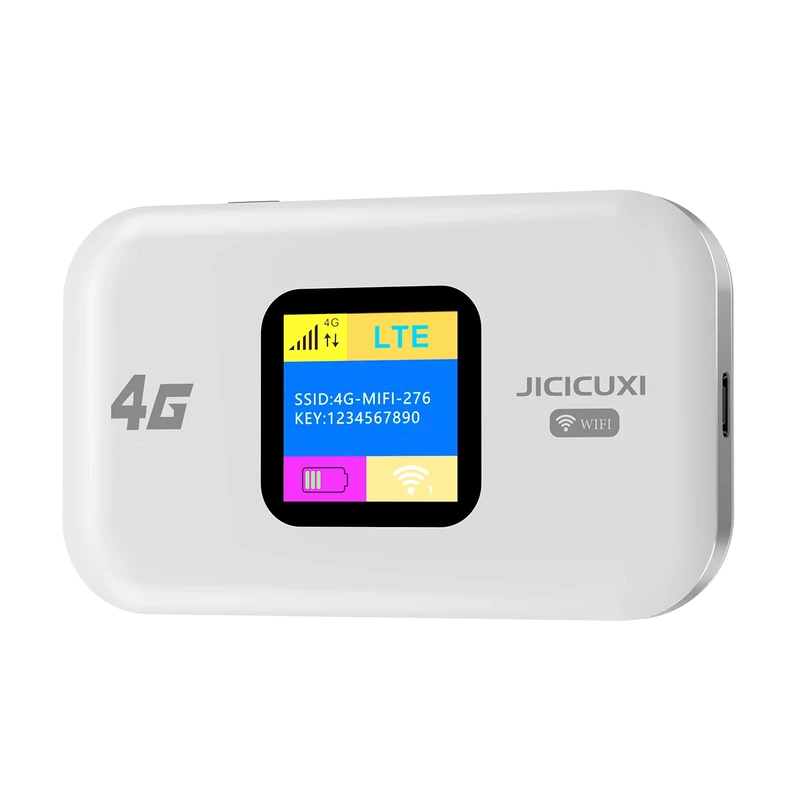 JICICUXI Portable Wifi Hotspot, 4G MiFi Router with SIM Card Slot,150Mbps Speed, 2100mAh Battery, Mobile WiFi Router Dongle Connects Up to 10 Devices,High Compatibility