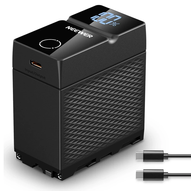 NEEWER 10500mAh NP-F970 Replacement Battery, PD 45W Fast Charging, 2.3H Fully Charged, OLED/USB A/USB C, for Camera Monitor Compatible with Sony FX3 FX30 A7IV A7SIII Canon R5 R6 Nikon Z8, NW-F970U