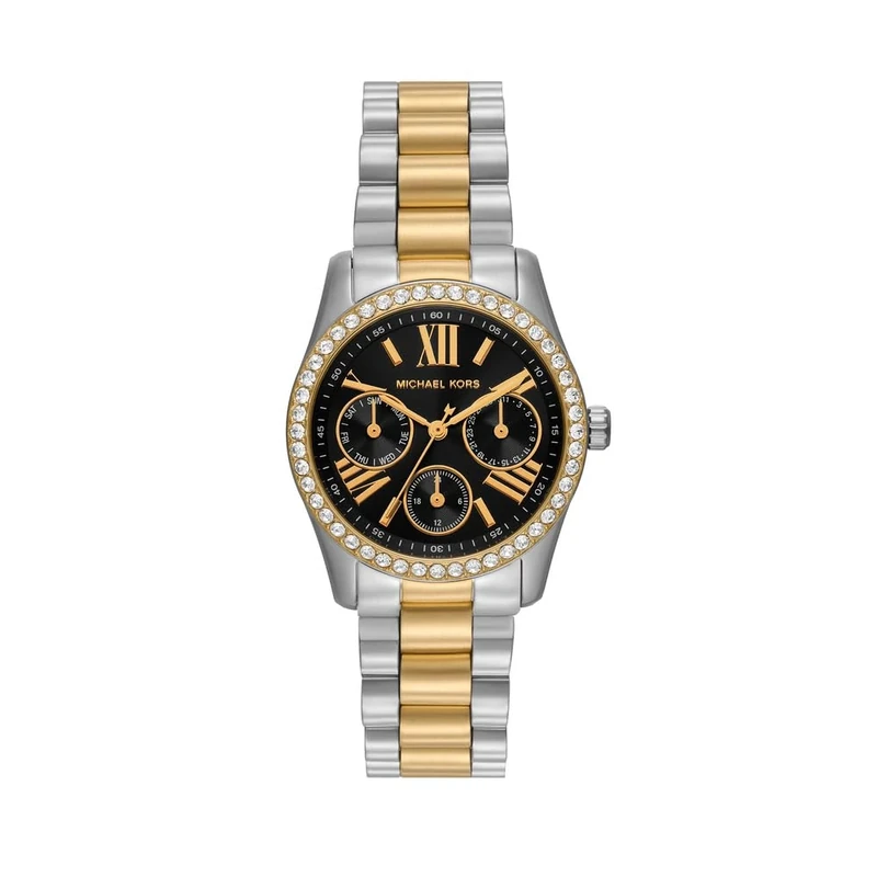 Michael Kors Lexington Watch for Women, Quartz Chronograph Movement with Stainless Steel Strap