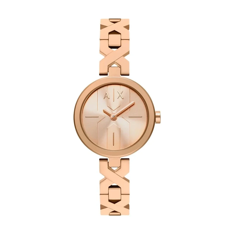 Armani Exchange Watch for Women, Quartz Two-Hand Movement and 32 mm Case Size with Stainless Steel Strap, Blush Rose Gold