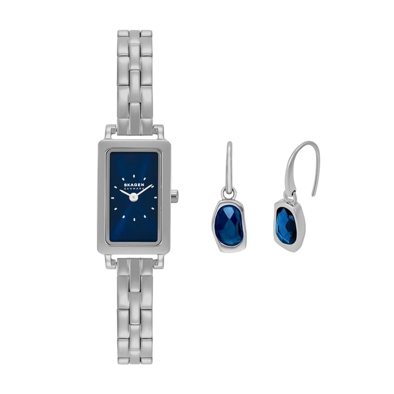 Skagen Hagen Micro Gift Set Women's 31MM Silver-Tone Stainless Steel Watch, SKW1157SET