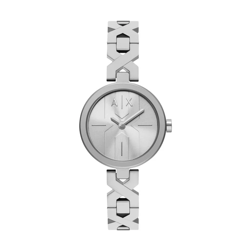 Armani Exchange Watch for Women, Quartz Two-Hand Movement and 32 mm Case Size with Stainless Steel Strap, Slate Silver