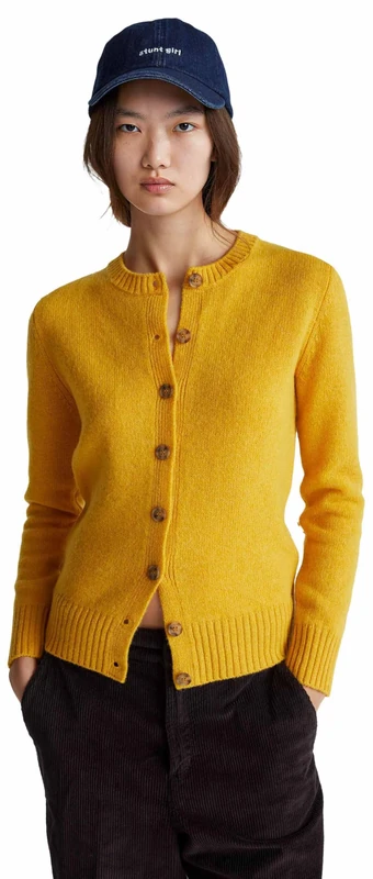 United Colors of Benetton Women's Maglia Coreana M/L 103me500l Cardigan, Yellow, L