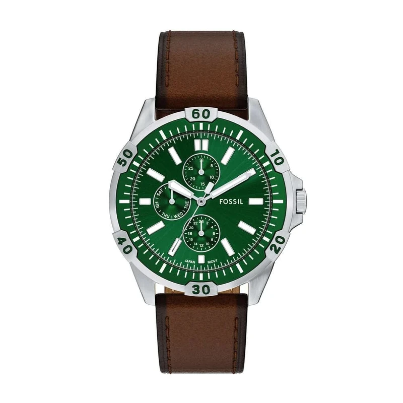 Fossil Garrett Watch for Men, Quartz Multifunction Movement with Stainless Steel or Leather Strap