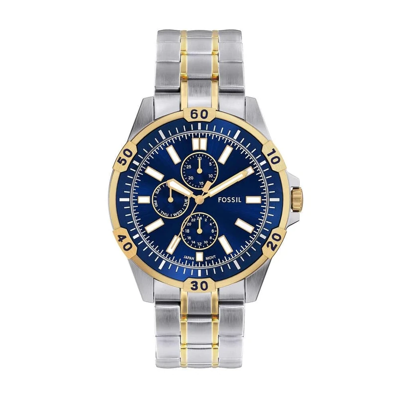 Fossil Garrett Watch for Men, Quartz Multifunction Movement with Stainless Steel or Leather Strap