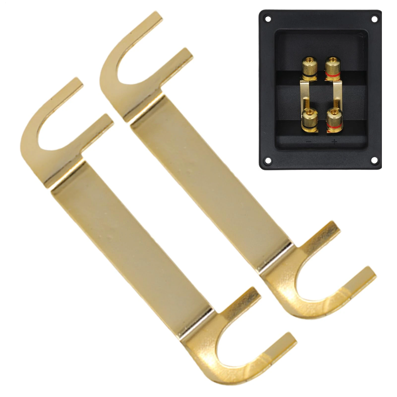 Wiring Connector - Speaker Cable Connector | Speaker Junction Box | 2Pcs Copper Speakers Wiring Lugs | Speakeers wirng Posts, Terminal Cup lugs, Speakeer connection, Speakr Junction Box Accessories