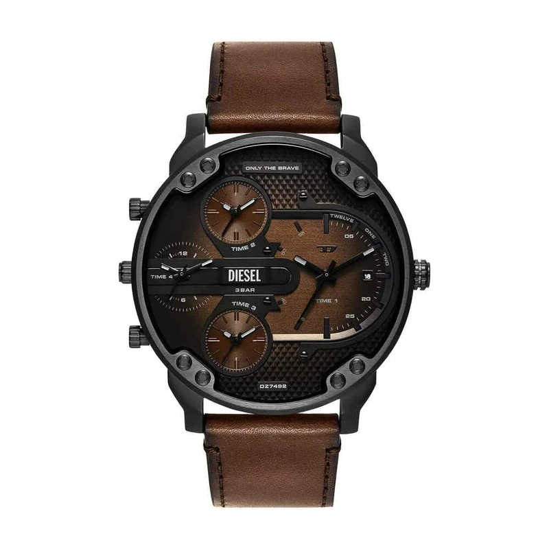 Diesel Men's Analog Quartz Watch with Leather Strap DZ7492