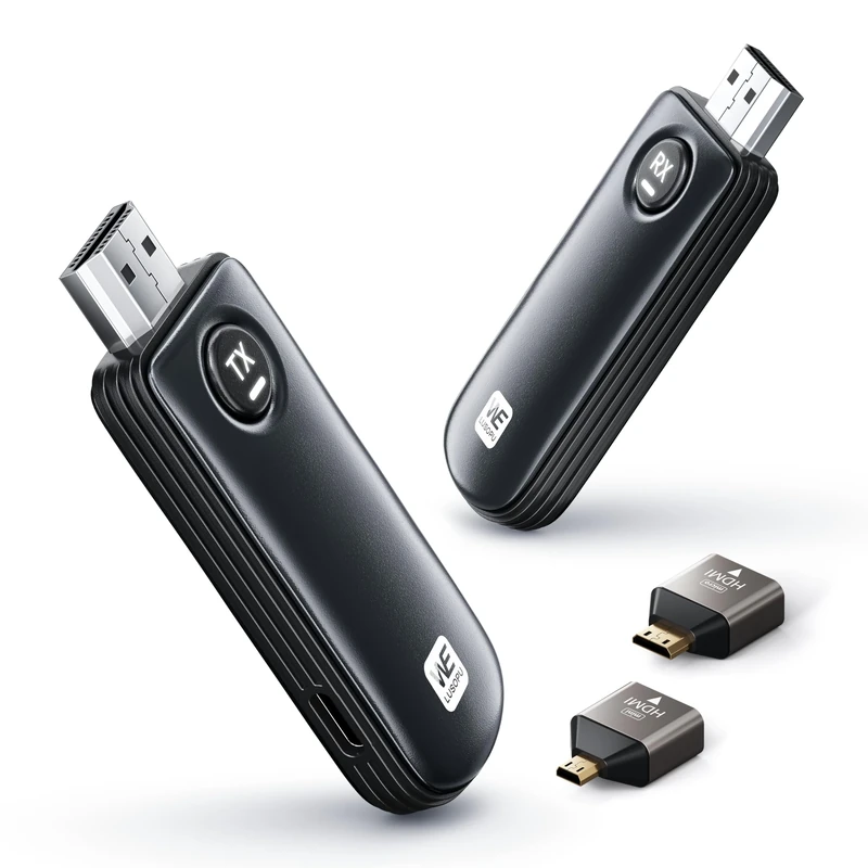 HDMI Wireless 4K Decoding, Wireless HDMI Transmitter and Receiver HD 1080P Output, 2.4G/5G Stable Transmiting, No App, 165FT/50M for Streaming Video Audio from Laptop/PC to HDTV/Monitor/Projector