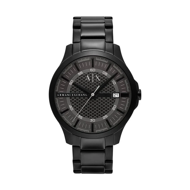 Armani Exchange Men's 46mm Black Quartz Watch - 3 Hand Date, 5ATM