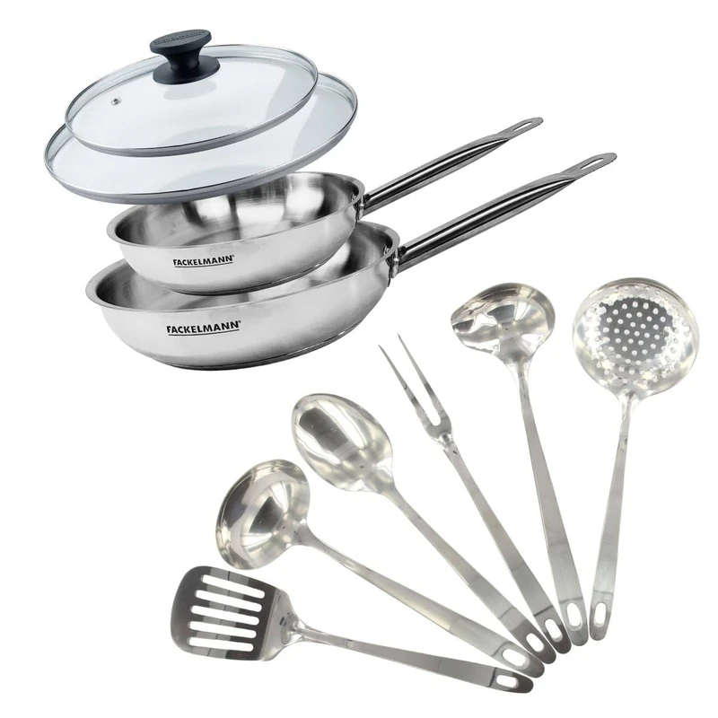 Fackelmann 9440450B88 Cooking Pan, Stainless Steel|Glass - Image 1
