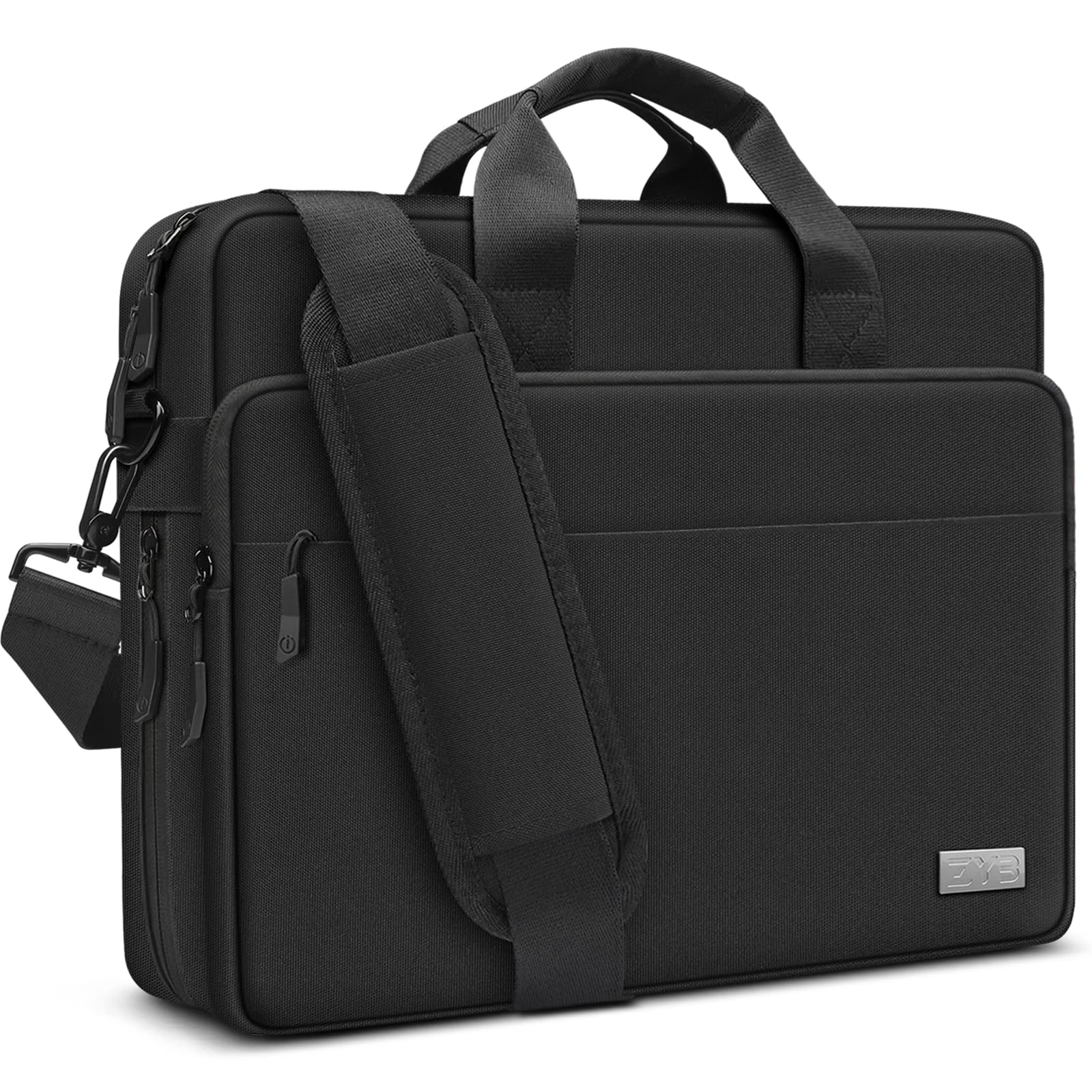 ZYB Expandable Waterproof Laptop Bag 17 17.3 Inch, Laptop Case 17 Inch for 17.3" Notebook Lenovo HP ASUS Acer Samsung MSI etc Business Briefcase Men Women with Shoulder Strap Messenger Sleeve - Black