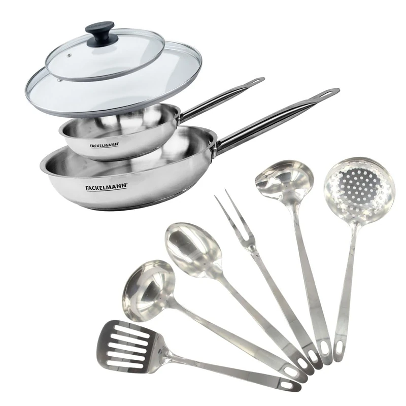 Fackelmann 9440350B88 Cooking Pan, Stainless Steel|Glass - Image 1