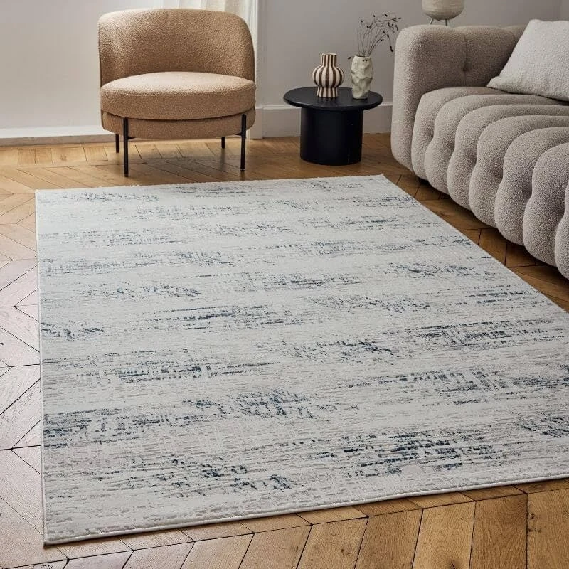 THE RUGS Carmel Modern Area Rug - Stain-Resistant, Non-Shedding, Durable Rugs for Living Room and Bedroom [ Marble Effect Blue, 160x230 cm ]