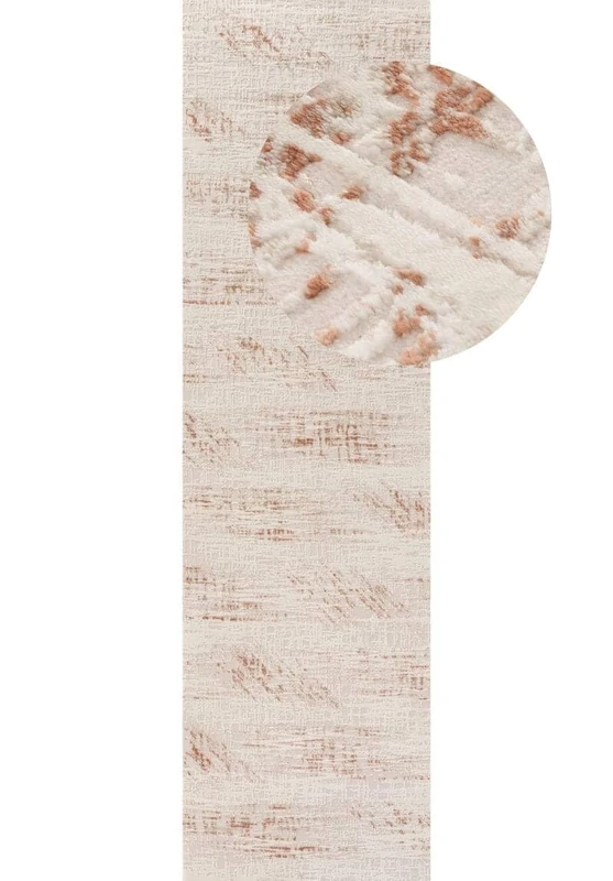 THE RUGS Carmel Modern Area Rug - Stain-Resistant, Non-Shedding, Durable Rugs for Bedroom and Hallway [ Marble Effect Terra, 80x300 cm ]