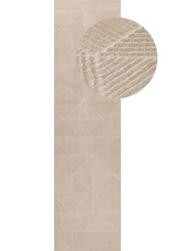 THE RUGS Carmel Modern Area Rug - Stain-Resistant, Non-Shedding, Durable Rugs for Bedroom and Hallway [ Abstract Beige, 80x300 cm ]