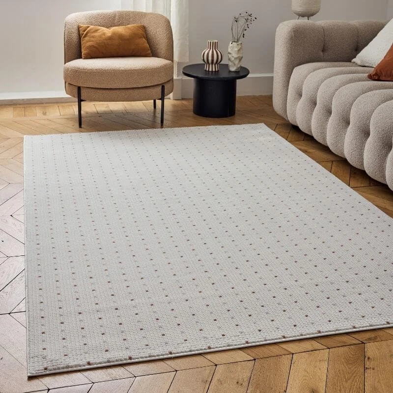 THE RUGS Carmel Modern Area Rug - Stain-Resistant, Non-Shedding, Durable Rugs for Living Room and Bedroom [ Dots Terra, 200x290 cm ]