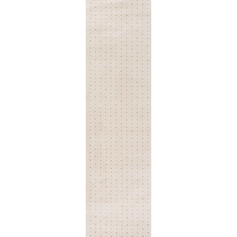 THE RUGS Carmel Modern Area Rug - Stain-Resistant, Non-Shedding, Durable Rugs for Bedroom and Hallway [ Dots Gold, 80x300 cm ]