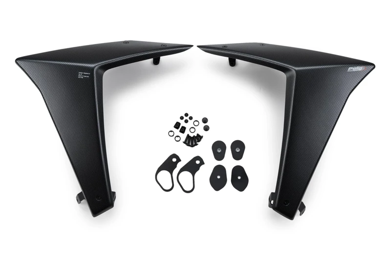 Puig 22080C Naked Side Winglets; advanced aerodynamics; made of durable ABS; easy installation without modifying the bike; TÜV approval and ABE license included, Carbon Look