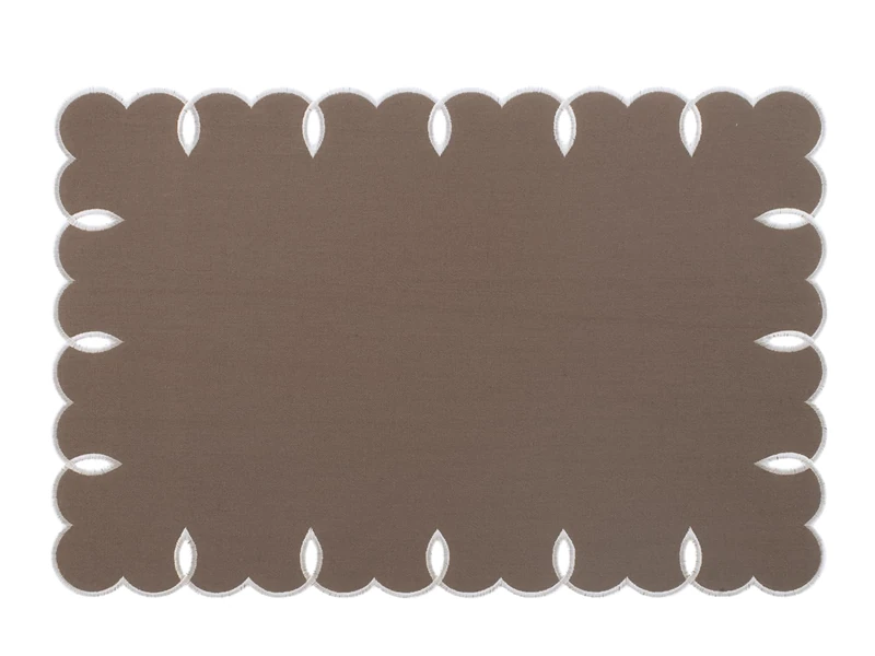 H&H Set of 4 Breakfast Placemats 45 x 30 cm in Cotton and Linen Brown | Elegant and Durable | For Rustic or Modern Table | Hand Wash Recommended | No Dryer