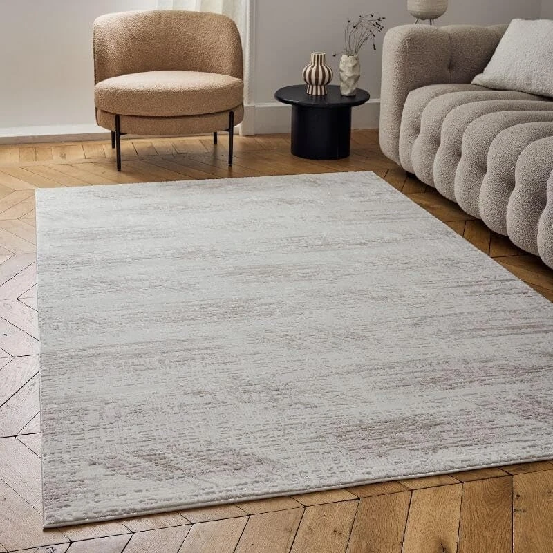 THE RUGS Carmel Modern Area Rug - Stain-Resistant, Non-Shedding, Durable Rugs for Living Room and Bedroom [ Marble Effect Beige, 200x290 cm ]