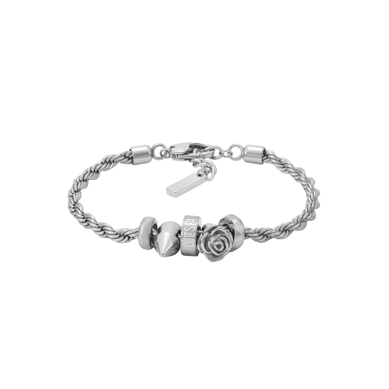 Diesel Men's Silver tone Stainless steel with lobster clasp closure bracelet