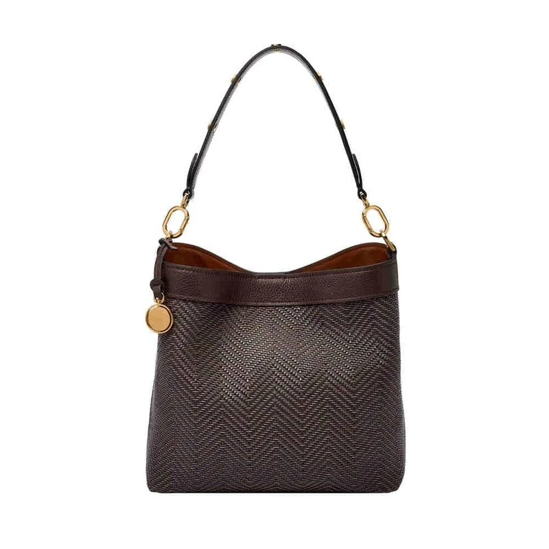 Fossil Women's Jessie Bucket Bag, Brown, Small