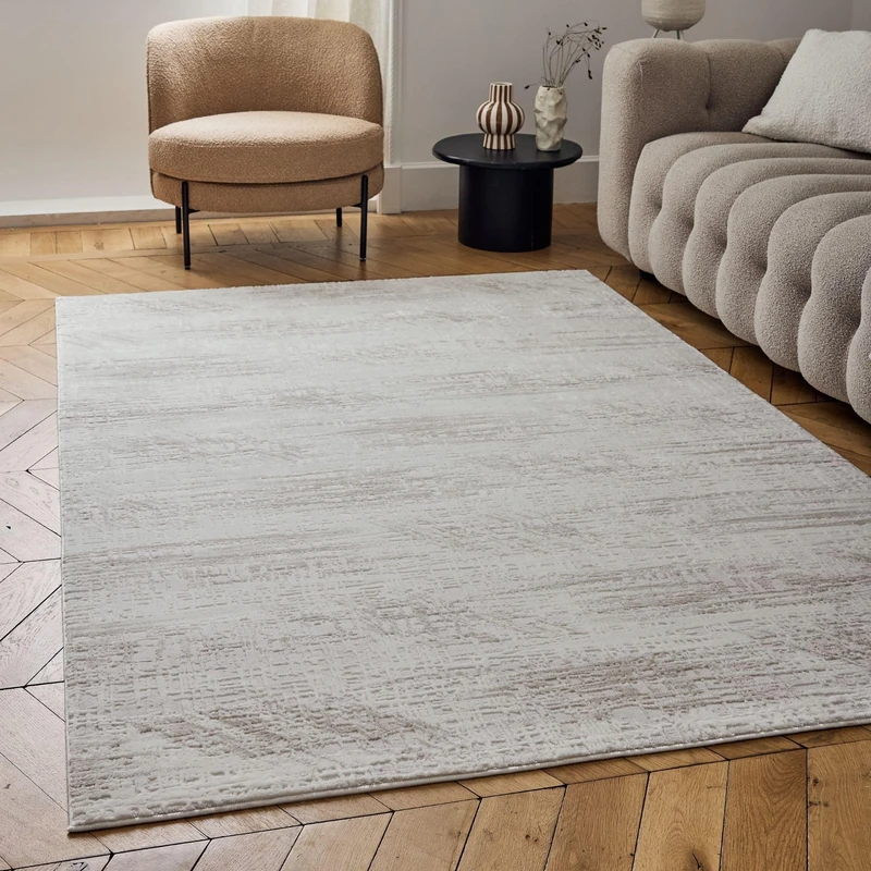 THE RUGS Carmel Modern Area Rug - Stain-Resistant, Non-Shedding, Durable Rugs for Living Room and Bedroom [ Marble Effect Beige, 160x230 cm ]