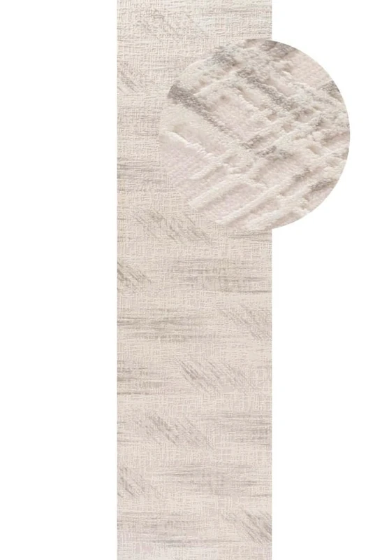 THE RUGS Carmel Modern Area Rug - Stain-Resistant, Non-Shedding, Durable Rugs for Bedroom and Hallway [ Marble Effect Grey, 80x300 cm ]
