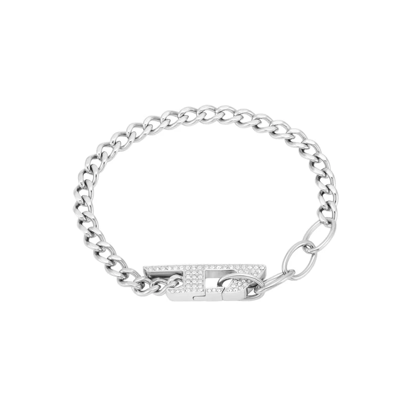 Diesel Men's Silver tone Stainless steel with lobster clasp closure bracelet