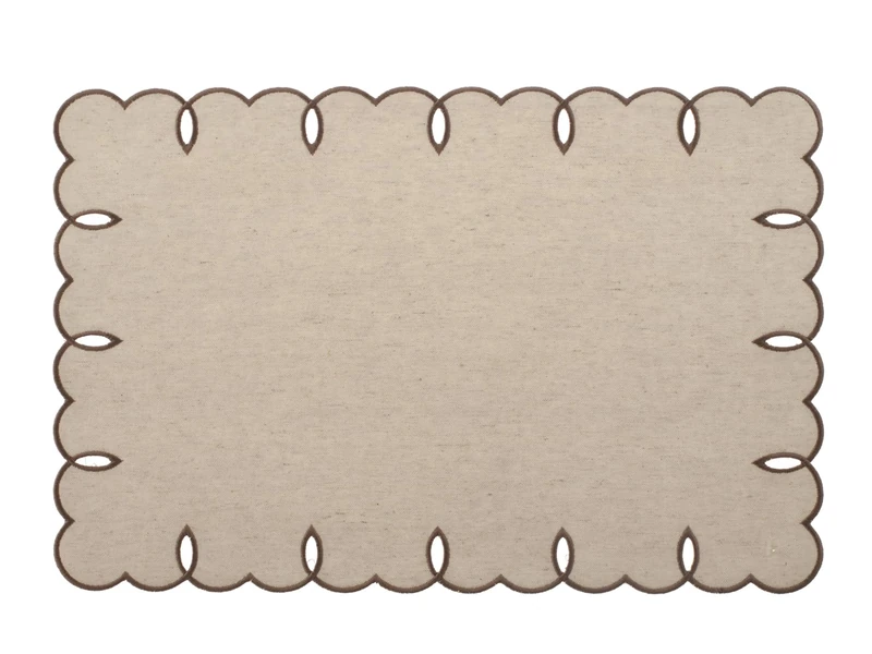 H&H Set of 4 Breakfast Placemats 45 x 30 cm in Cotton and Linen Ecru | Elegant and Natural | For Rustic or Modern Table | Hand Wash Recommended | No Dryer - Image 1
