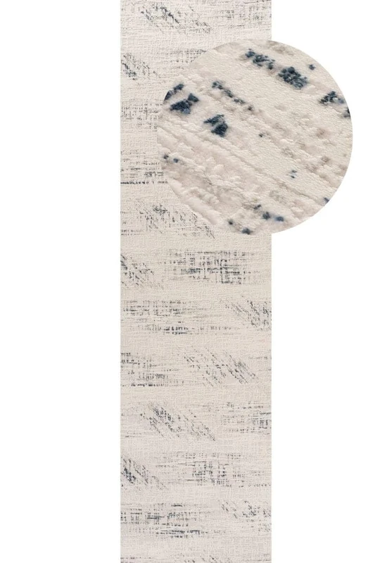 THE RUGS Carmel Modern Area Rug - Stain-Resistant, Non-Shedding, Durable Rugs for Bedroom and Hallway [ Marble Effect Blue, 80x300 cm ]