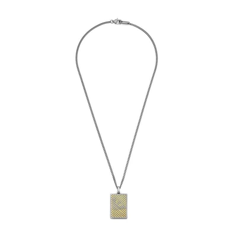 Emporio Armani Men's 2 tone Stainless Steel with lobster clasp closure Pendant necklace