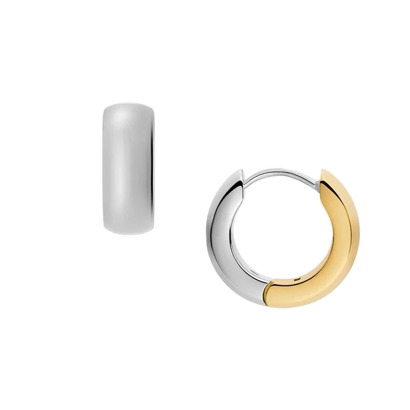 Fossil Women's Gold tone stainless Steel with hoop closure Earrings