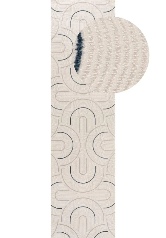 THE RUGS Carmel Modern Area Rug - Stain-Resistant, Non-Shedding, Durable Rugs for Bedroom and Hallway [ Wave Blue, 80x300 cm ]