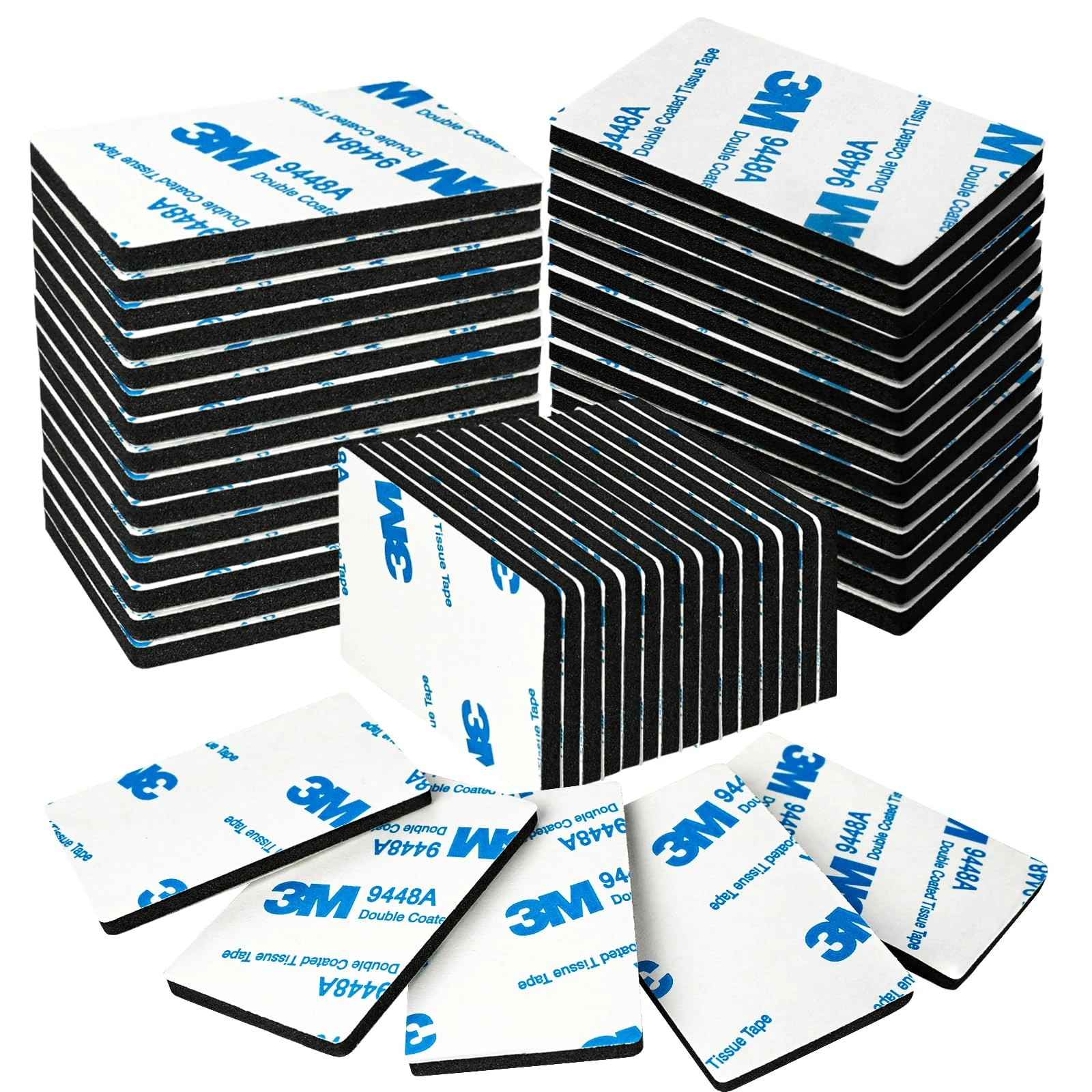 MOXYOY 50PCS Double Sided Sticky Pads, Strong Adhesive Foam Pads Heavy Duty Waterproof (50mm x 30mm)