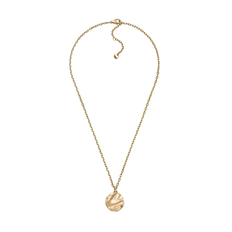 Skagen Women's Stainless Steel or Semi precious with lobster clasp closure Pendant necklace, Pale Gold