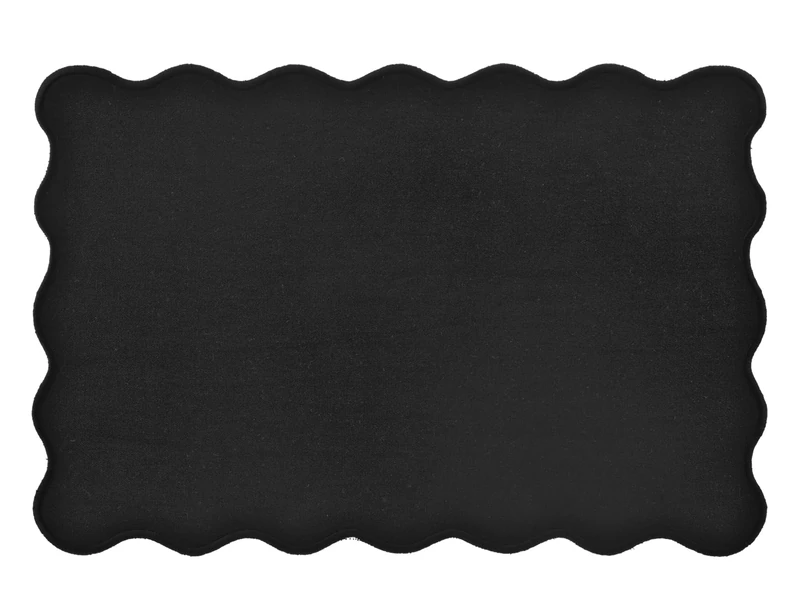 H&H Set of 4 Breakfast Placemats 45 x 30 cm in Black Cotton and Linen | Elegant and Durable | For Modern or Minimal Table | Hand Wash Recommended | No Dryer