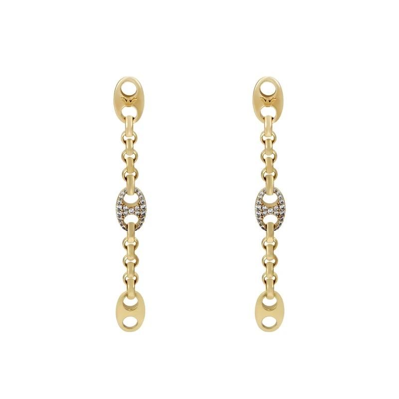 Emporio Armani Women's Gold Brass Button Stud Earrings